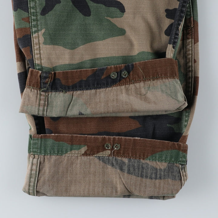 Authentic 1980'S US Military Camouflage Woodland Camo Ripstop Military Cargo Pants, Made in USA, Men's, Size W33 cotton Khaki type sage green Vintage Second Hand