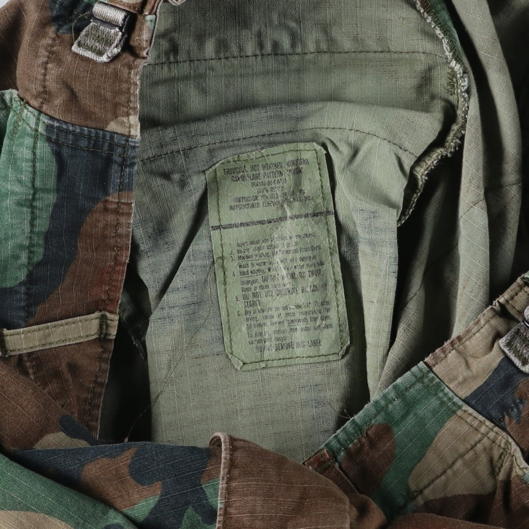 Authentic 1980'S US Military Camouflage Woodland Camo Ripstop Military Cargo Pants, Combat Pants, Made in USA, Men's, Size W31 cotton Khaki type sage green Vintage Second Hand