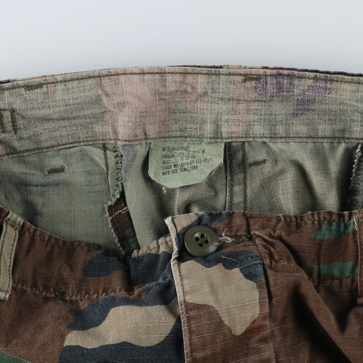 Authentic 1980'S US Military Camouflage Woodland Camo Ripstop Military Cargo Pants, Combat Pants, Made in USA, Men's, Size W31 cotton Khaki type sage green Vintage Second Hand