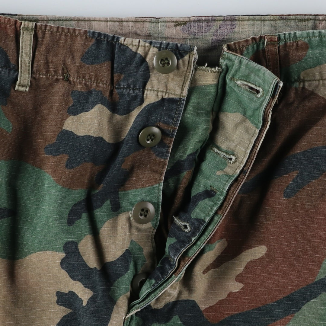 Authentic 1980'S US Military Camouflage Woodland Camo Ripstop Military Cargo Pants, Combat Pants, Made in USA, Men's, Size W31 cotton Khaki type sage green Vintage Second Hand
