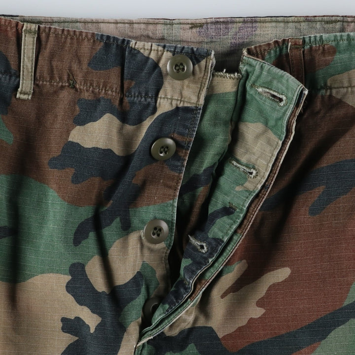 Authentic 1980'S US Military Camouflage Woodland Camo Ripstop Military Cargo Pants, Combat Pants, Made in USA, Men's, Size W31 cotton Khaki type sage green Vintage Second Hand