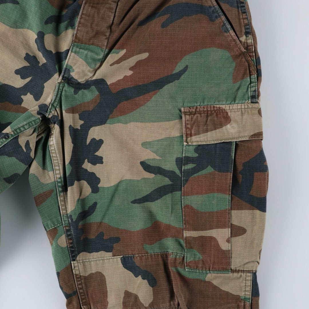 Authentic 1980'S US Military Camouflage Woodland Camo Ripstop Military Cargo Pants, Combat Pants, Made in USA, Men's, Size W31 cotton Khaki type sage green Vintage Second Hand