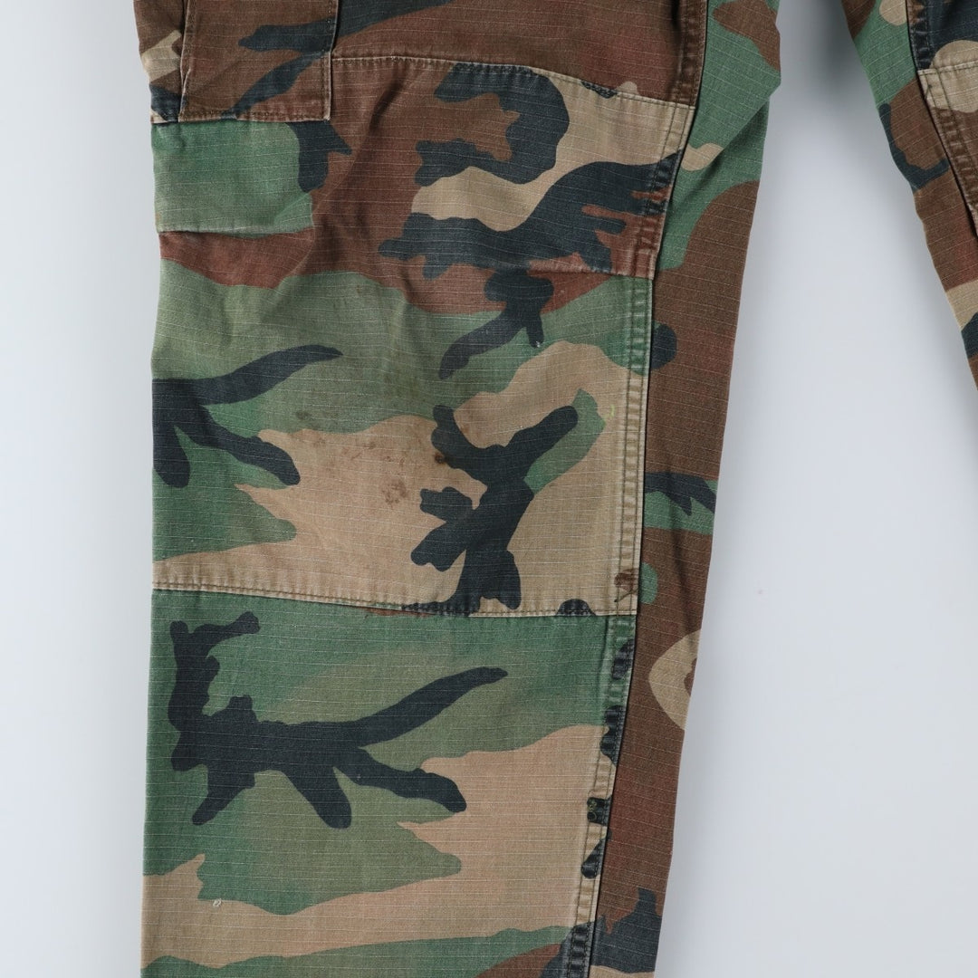 Authentic 1980'S US Military Camouflage Woodland Camo Ripstop Military Cargo Pants, Combat Pants, Made in USA, Men's, Size W31 cotton Khaki type sage green Vintage Second Hand