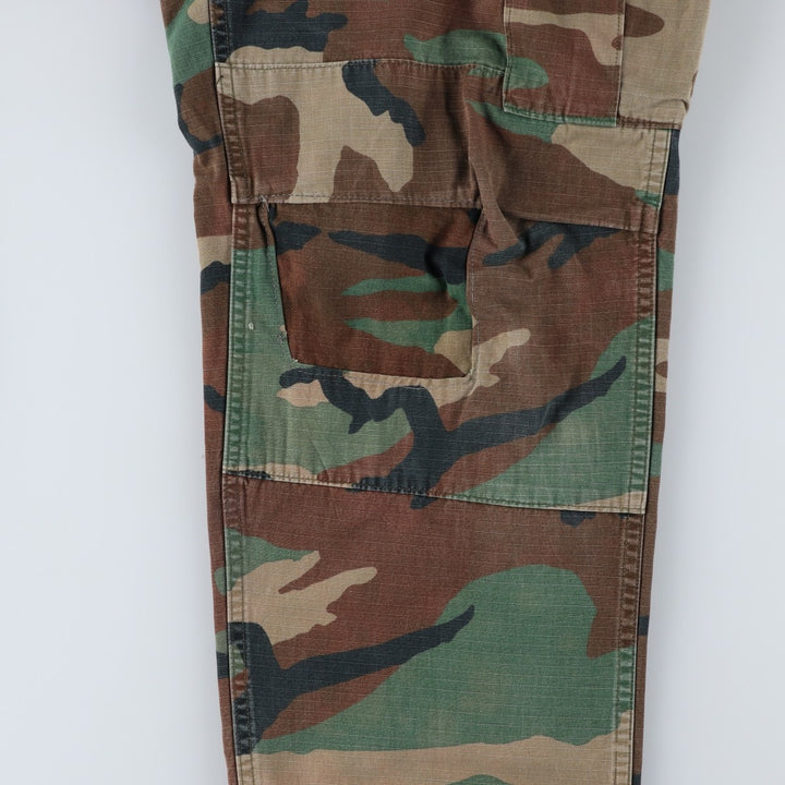 Authentic 1980'S US Military Camouflage Woodland Camo Ripstop Military Cargo Pants, Combat Pants, Made in USA, Men's, Size W31 cotton Khaki type sage green Vintage Second Hand