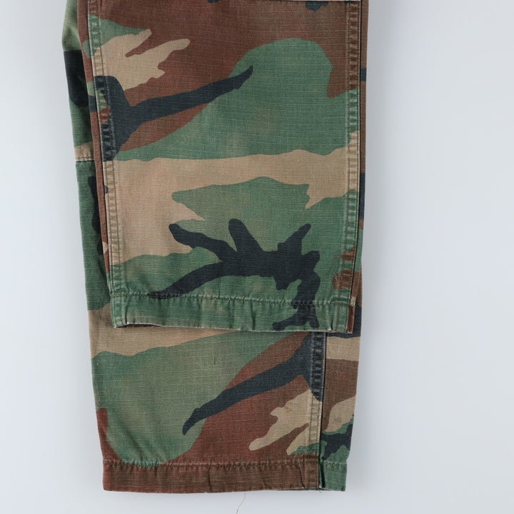 Authentic 1980'S US Military Camouflage Woodland Camo Ripstop Military Cargo Pants, Combat Pants, Made in USA, Men's, Size W31 cotton Khaki type sage green Vintage Second Hand