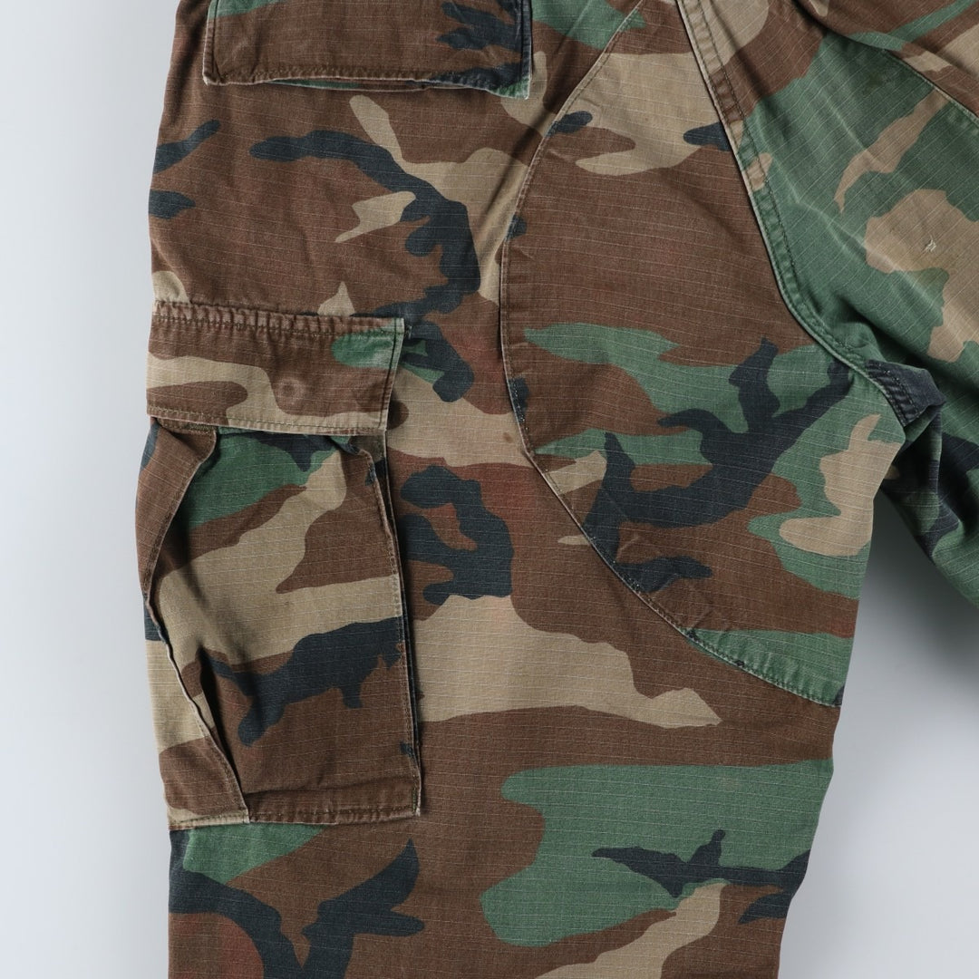 Authentic 1980'S US Military Camouflage Woodland Camo Ripstop Military Cargo Pants, Combat Pants, Made in USA, Men's, Size W31 cotton Khaki type sage green Vintage Second Hand