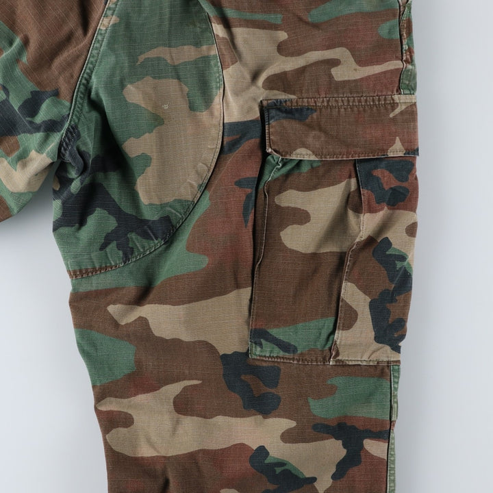 Authentic 1980'S US Military Camouflage Woodland Camo Ripstop Military Cargo Pants, Combat Pants, Made in USA, Men's, Size W31 cotton Khaki type sage green Vintage Second Hand