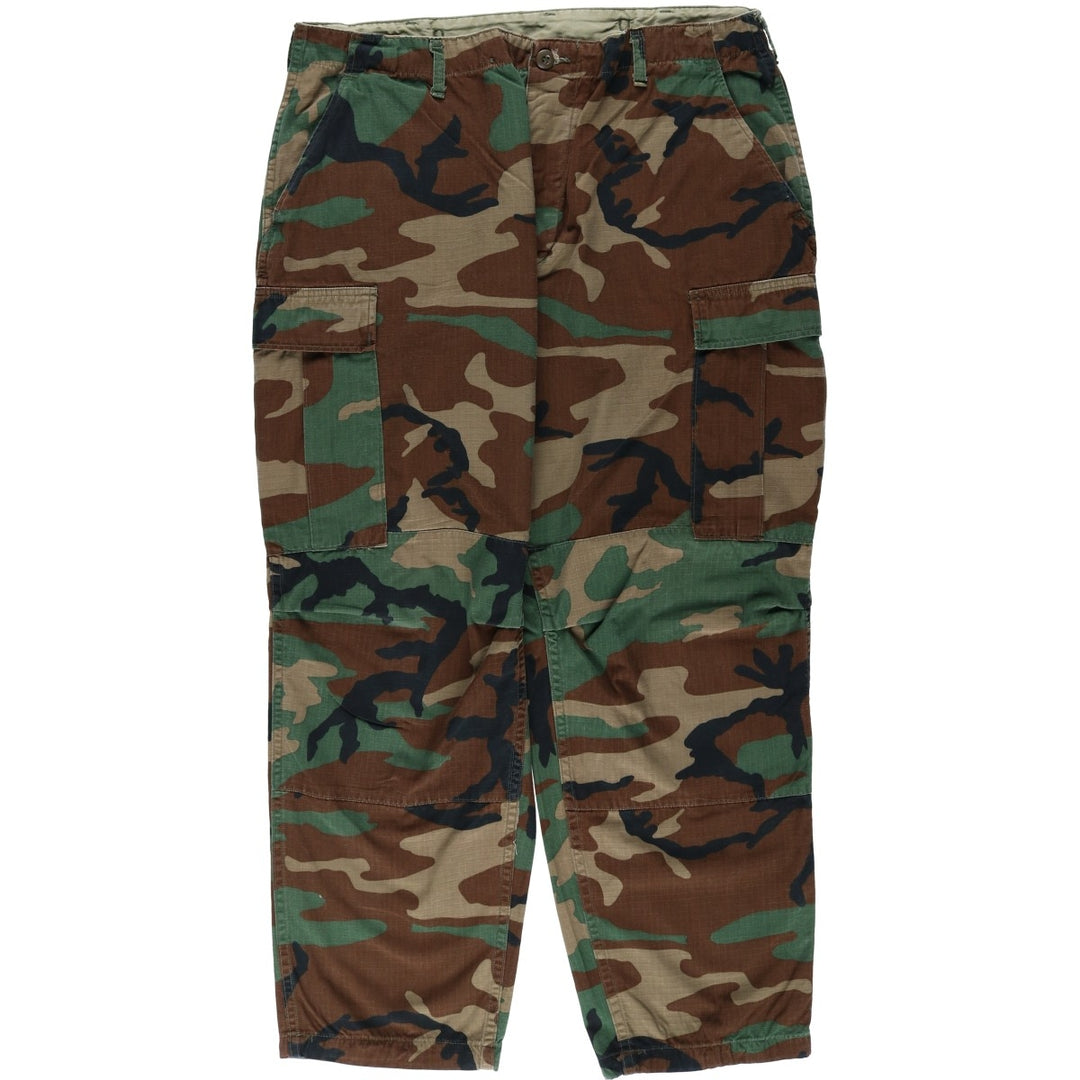 Authentic 1980'S US Military Camouflage Woodland Camo Ripstop Military Cargo Pants, Combat Pants, Made in USA, Men's, Size W37 cotton Khaki type sage green Vintage Second Hand
