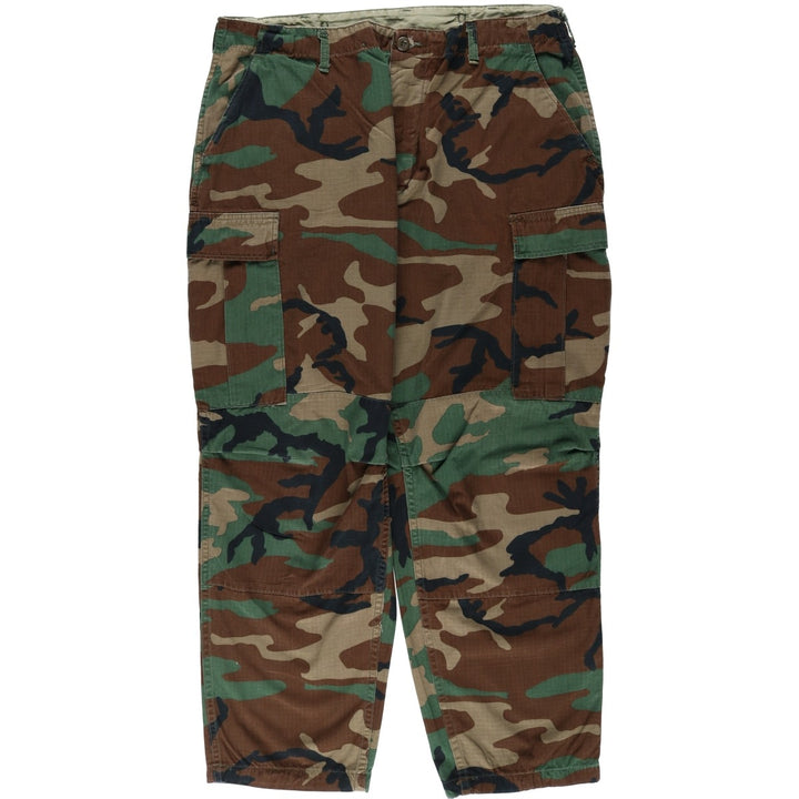 Authentic 1980'S US Military Camouflage Woodland Camo Ripstop Military Cargo Pants, Combat Pants, Made in USA, Men's, Size W37 cotton Khaki type sage green Vintage Second Hand