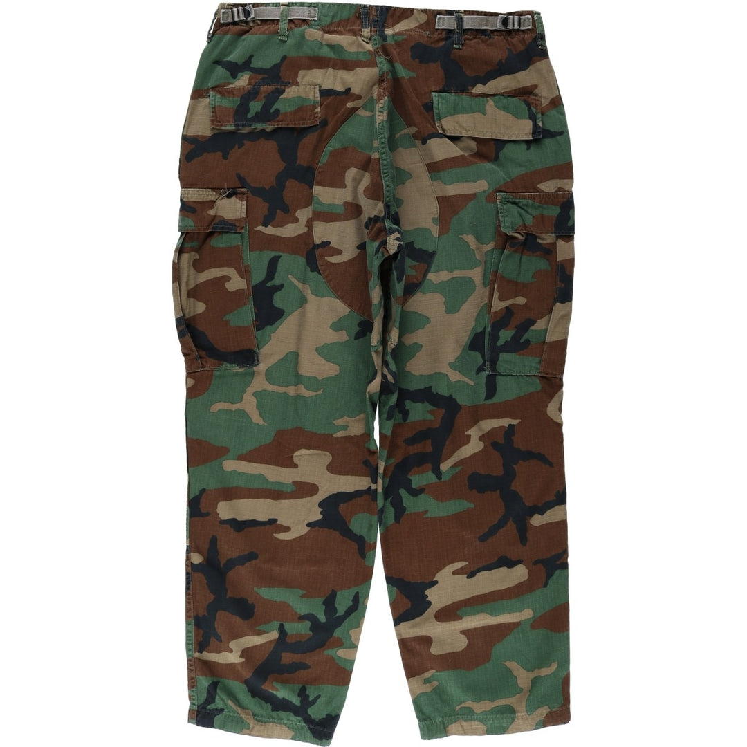Authentic 1980'S US Military Camouflage Woodland Camo Ripstop Military Cargo Pants, Combat Pants, Made in USA, Men's, Size W37 cotton Khaki type sage green Vintage Second Hand