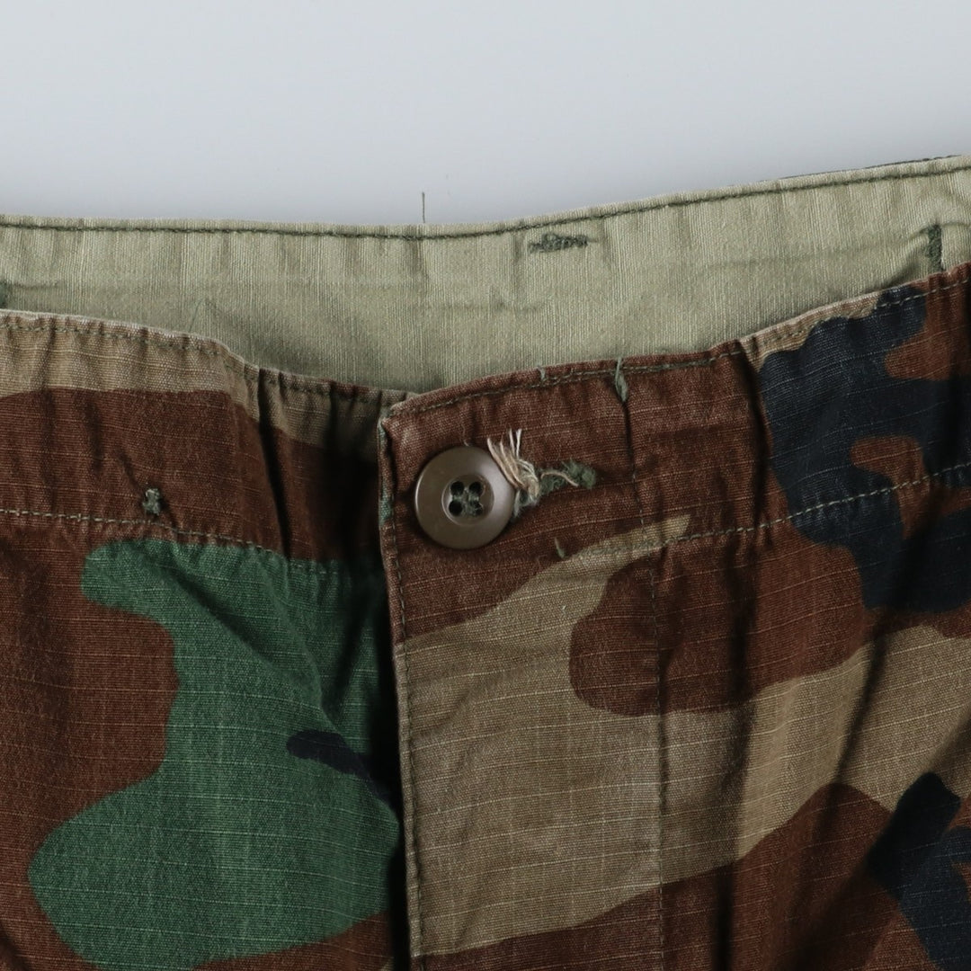 Authentic 1980'S US Military Camouflage Woodland Camo Ripstop Military Cargo Pants, Combat Pants, Made in USA, Men's, Size W37 cotton Khaki type sage green Vintage Second Hand