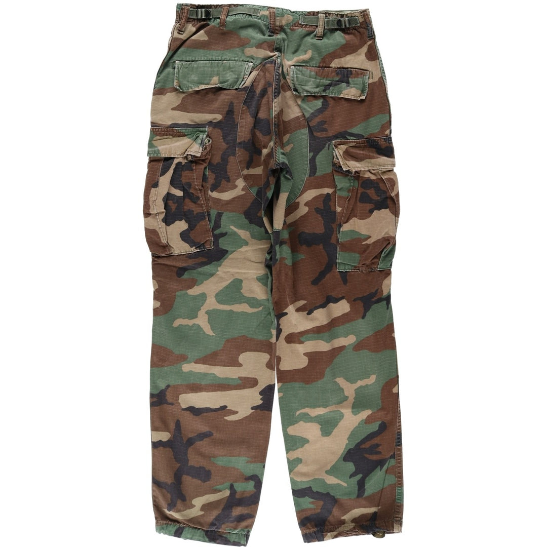 Authentic 1980'S US Military Camouflage Woodland Camo Ripstop Military Cargo Pants, Made in USA, Men's, Size W29 cotton Khaki type sage green Vintage Second Hand