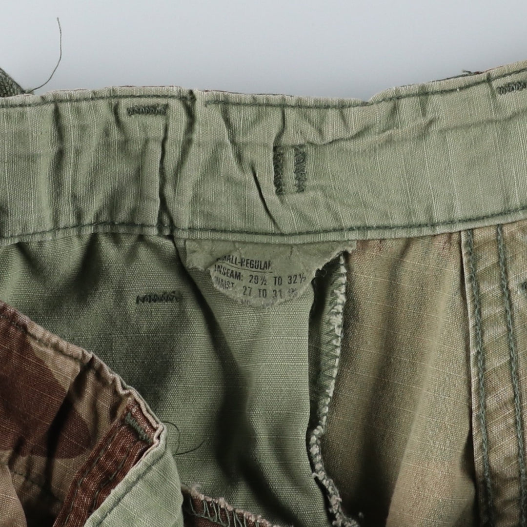 Authentic 1980'S US Military Camouflage Woodland Camo Ripstop Military Cargo Pants, Made in USA, Men's, Size W29 cotton Khaki type sage green Vintage Second Hand