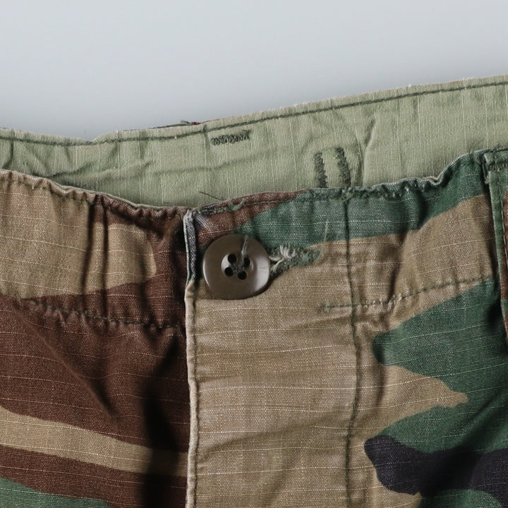 Authentic 1980'S US Military Camouflage Woodland Camo Ripstop Military Cargo Pants, Made in USA, Men's, Size W29 cotton Khaki type sage green Vintage Second Hand