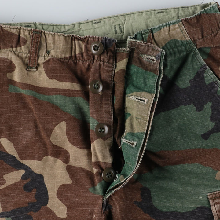 Authentic 1980'S US Military Camouflage Woodland Camo Ripstop Military Cargo Pants, Made in USA, Men's, Size W29 cotton Khaki type sage green Vintage Second Hand