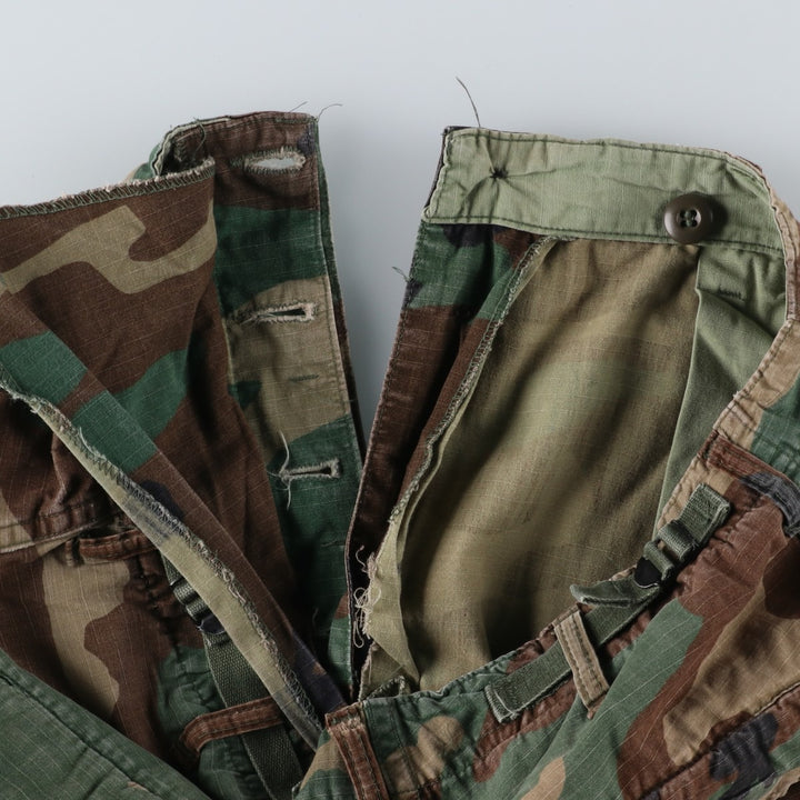 Authentic 1980'S US Military Camouflage Woodland Camo Ripstop Military Cargo Pants, Made in USA, Men's, Size W29 cotton Khaki type sage green Vintage Second Hand