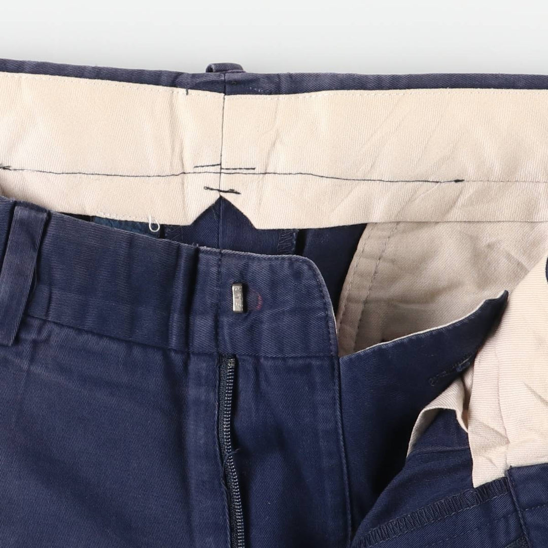 Ralph Lauren POLO by Ralph Lauren Two-pleat Chino Pants for Men, W32 equivalent cotton navy blue type Vintage Second Hand