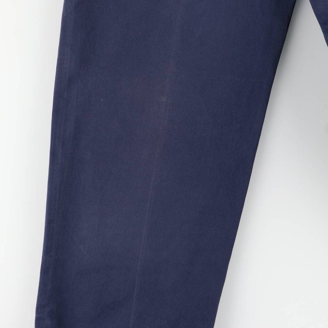 Ralph Lauren POLO by Ralph Lauren Two-pleat Chino Pants for Men, W32 equivalent cotton navy blue type Vintage Second Hand