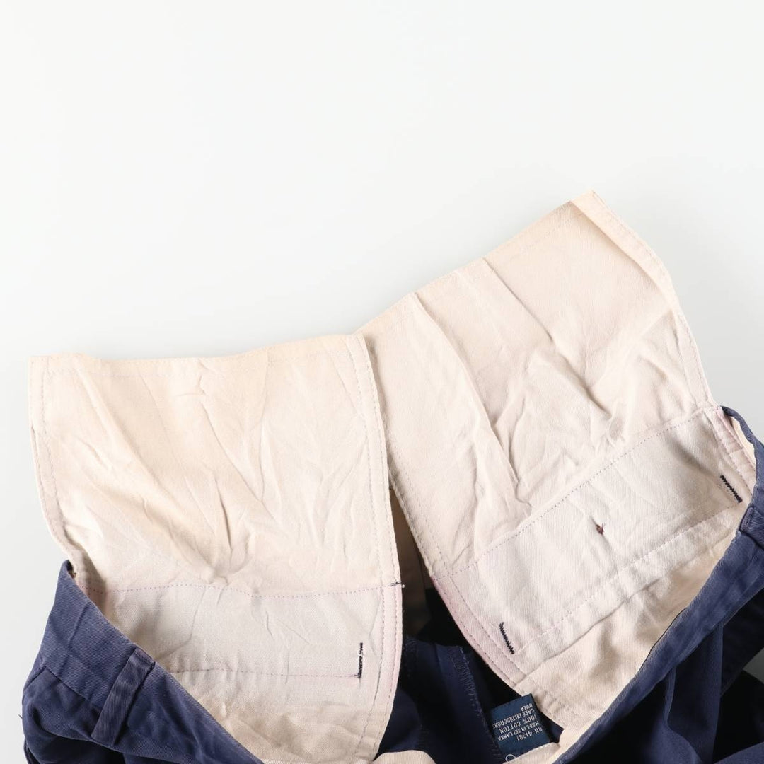Ralph Lauren POLO by Ralph Lauren Two-pleat Chino Pants for Men, W32 equivalent cotton navy blue type Vintage Second Hand