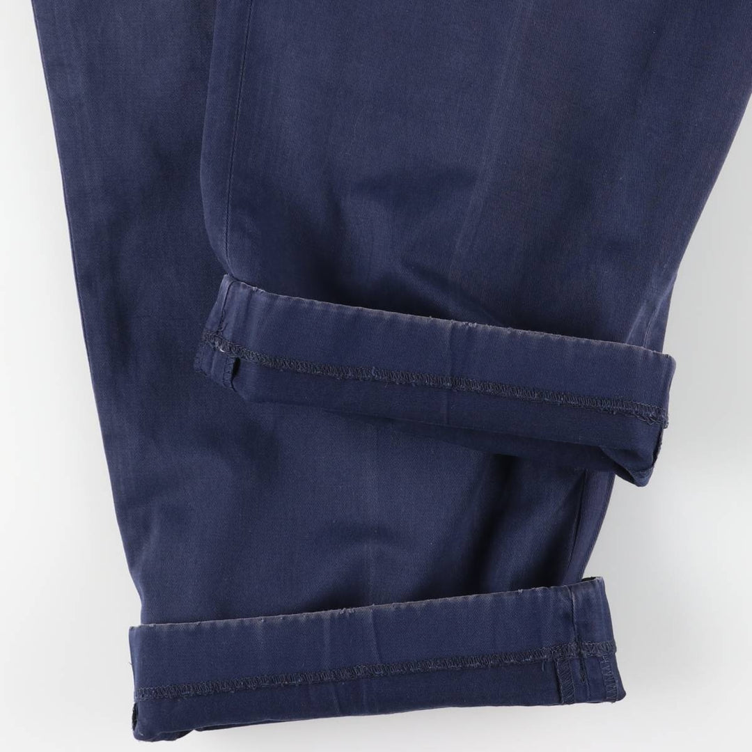 Ralph Lauren POLO by Ralph Lauren Two-pleat Chino Pants for Men, W32 equivalent cotton navy blue type Vintage Second Hand