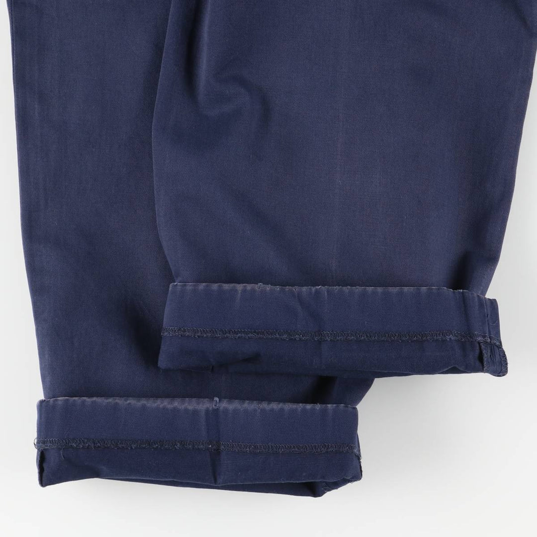 Ralph Lauren POLO by Ralph Lauren Two-pleat Chino Pants for Men, W32 equivalent cotton navy blue type Vintage Second Hand