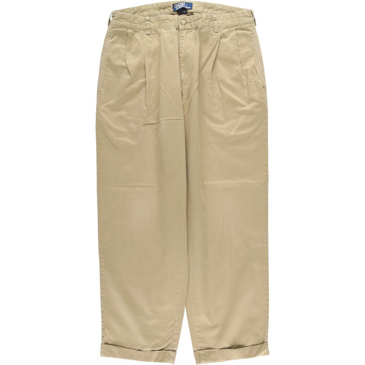 Ralph Lauren POLO by Ralph Lauren Two-pleat Chino Pants for Men, W34 equivalent cotton Beige type Vintage Second Hand