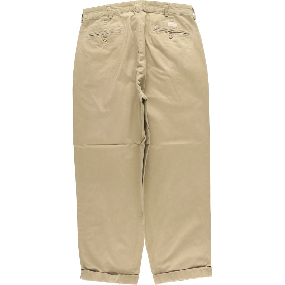 Ralph Lauren POLO by Ralph Lauren Two-pleat Chino Pants for Men, W34 equivalent cotton Beige type Vintage Second Hand