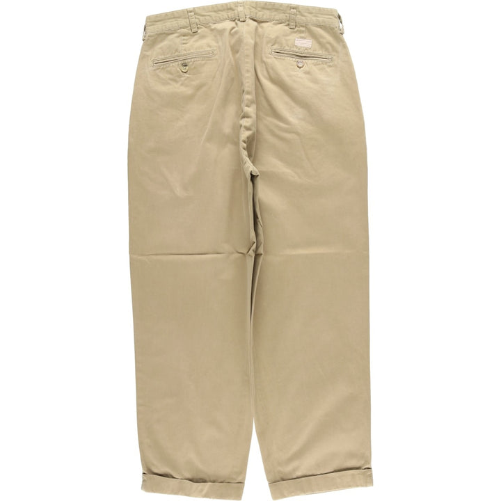 Ralph Lauren POLO by Ralph Lauren Two-pleat Chino Pants for Men, W34 equivalent cotton Beige type Vintage Second Hand