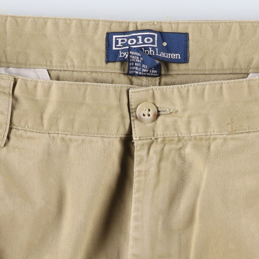 Ralph Lauren POLO by Ralph Lauren Two-pleat Chino Pants for Men, W34 equivalent cotton Beige type Vintage Second Hand