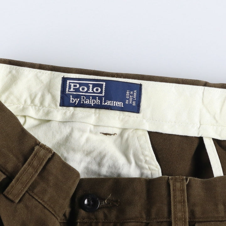 Ralph Lauren POLO by Ralph Lauren Two-pleat Chino Pants for Men, W35 cotton brown type Vintage Second Hand