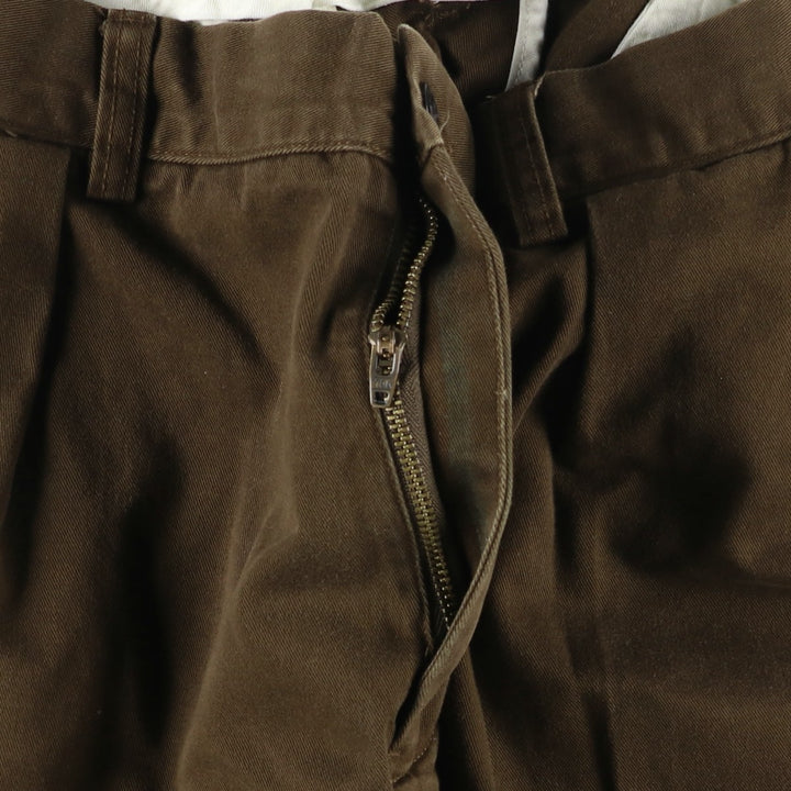 Ralph Lauren POLO by Ralph Lauren Two-pleat Chino Pants for Men, W35 cotton brown type Vintage Second Hand
