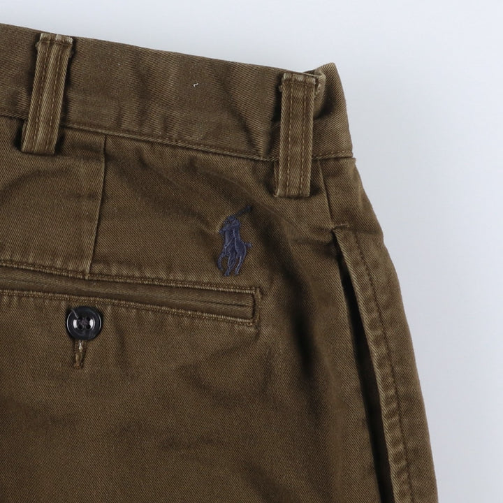 Ralph Lauren POLO by Ralph Lauren Two-pleat Chino Pants for Men, W35 cotton brown type Vintage Second Hand