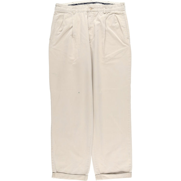 Ralph Lauren Polo Ralph Lauren Two-pleat Chino Pants for Men, W34 equivalent cotton Beige type Vintage Second Hand