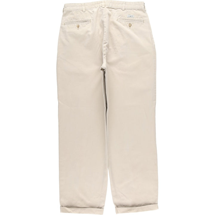 Ralph Lauren Polo Ralph Lauren Two-pleat Chino Pants for Men, W34 equivalent cotton Beige type Vintage Second Hand