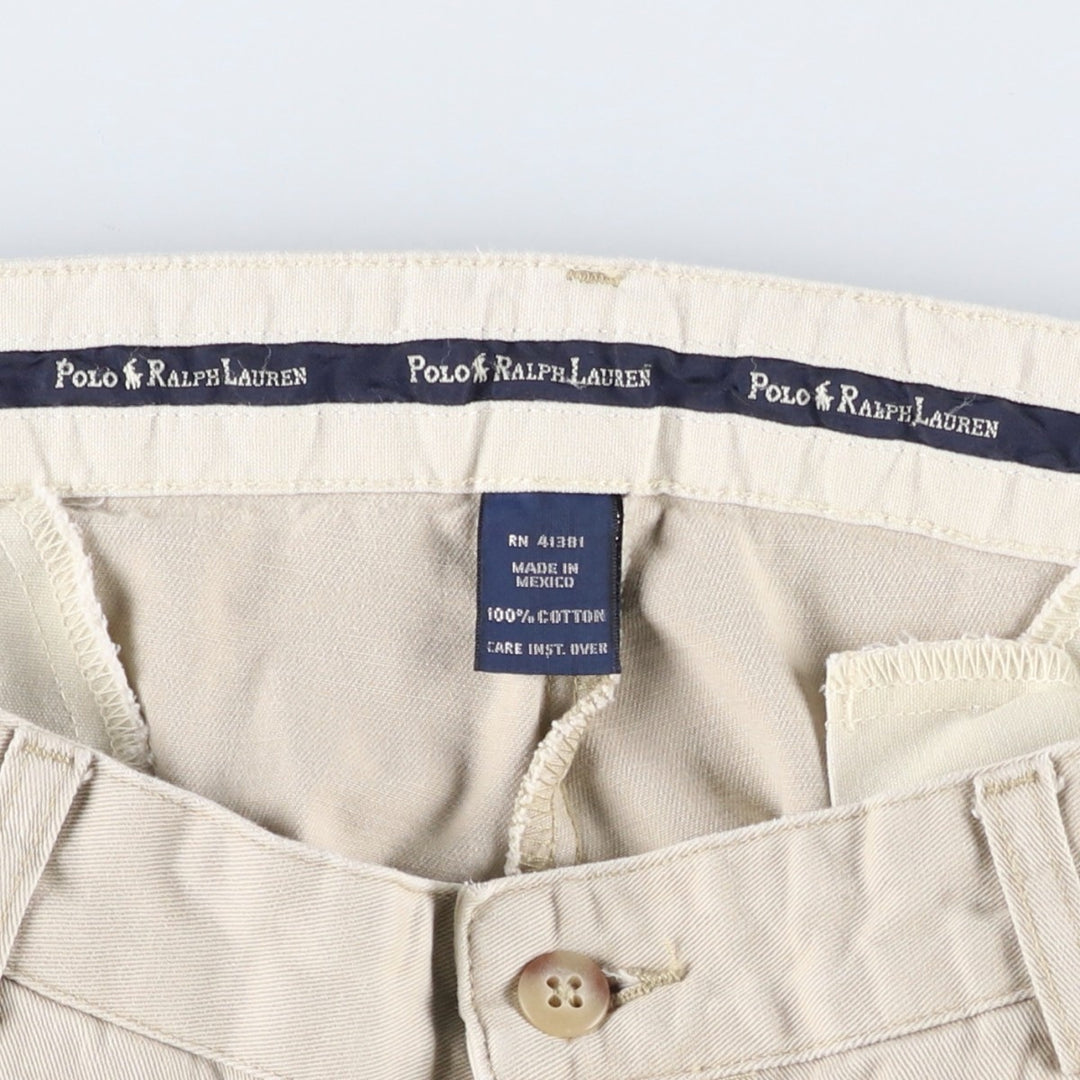 Ralph Lauren Polo Ralph Lauren Two-pleat Chino Pants for Men, W34 equivalent cotton Beige type Vintage Second Hand