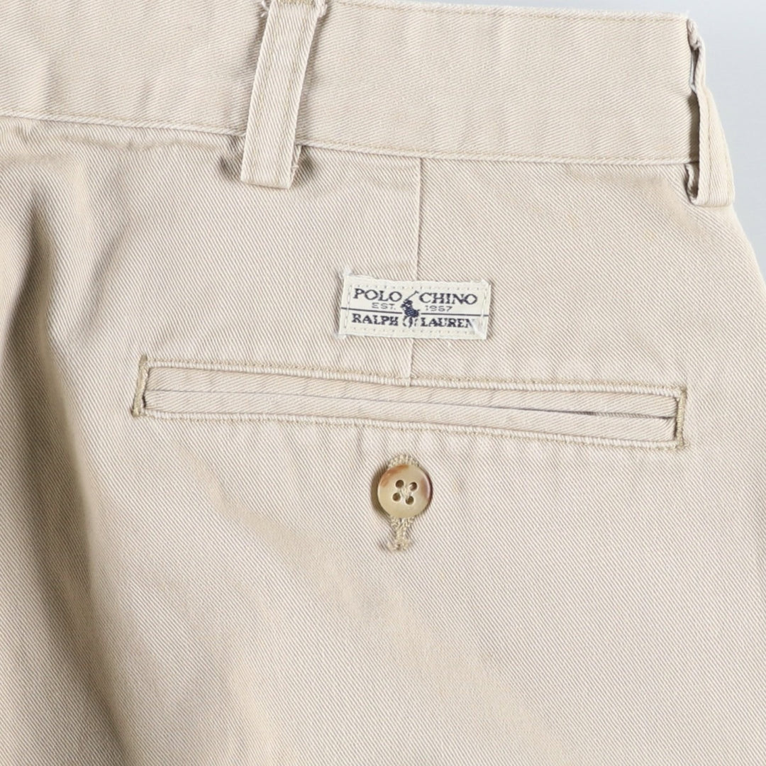 Ralph Lauren Polo Ralph Lauren Two-pleat Chino Pants for Men, W34 equivalent cotton Beige type Vintage Second Hand