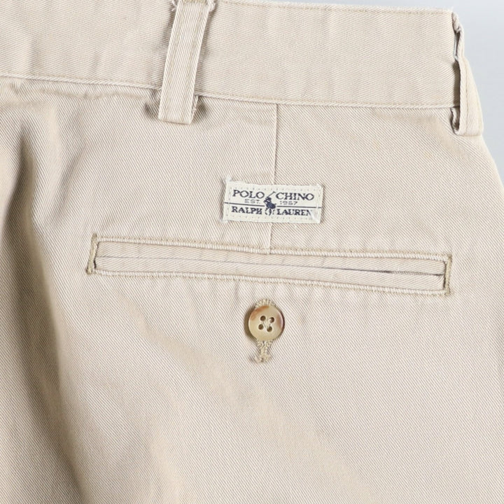 Ralph Lauren Polo Ralph Lauren Two-pleat Chino Pants for Men, W34 equivalent cotton Beige type Vintage Second Hand