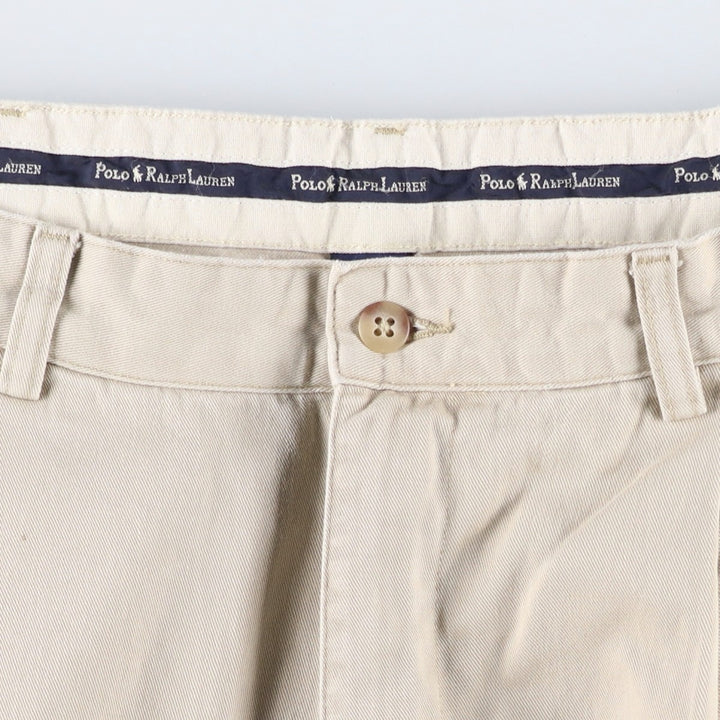 Ralph Lauren Polo Ralph Lauren Two-pleat Chino Pants for Men, W34 equivalent cotton Beige type Vintage Second Hand