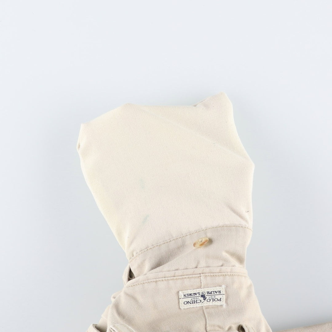 Ralph Lauren Polo Ralph Lauren Two-pleat Chino Pants for Men, W34 equivalent cotton Beige type Vintage Second Hand