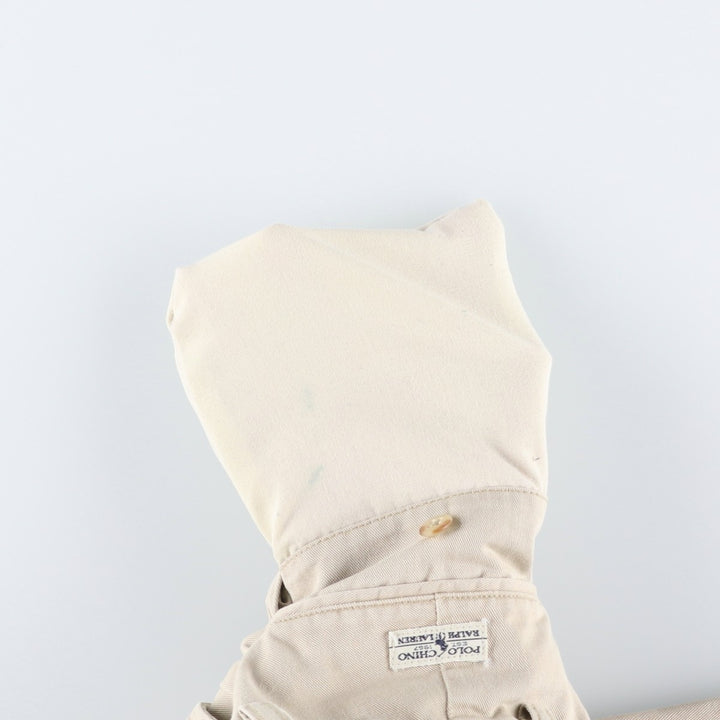 Ralph Lauren Polo Ralph Lauren Two-pleat Chino Pants for Men, W34 equivalent cotton Beige type Vintage Second Hand