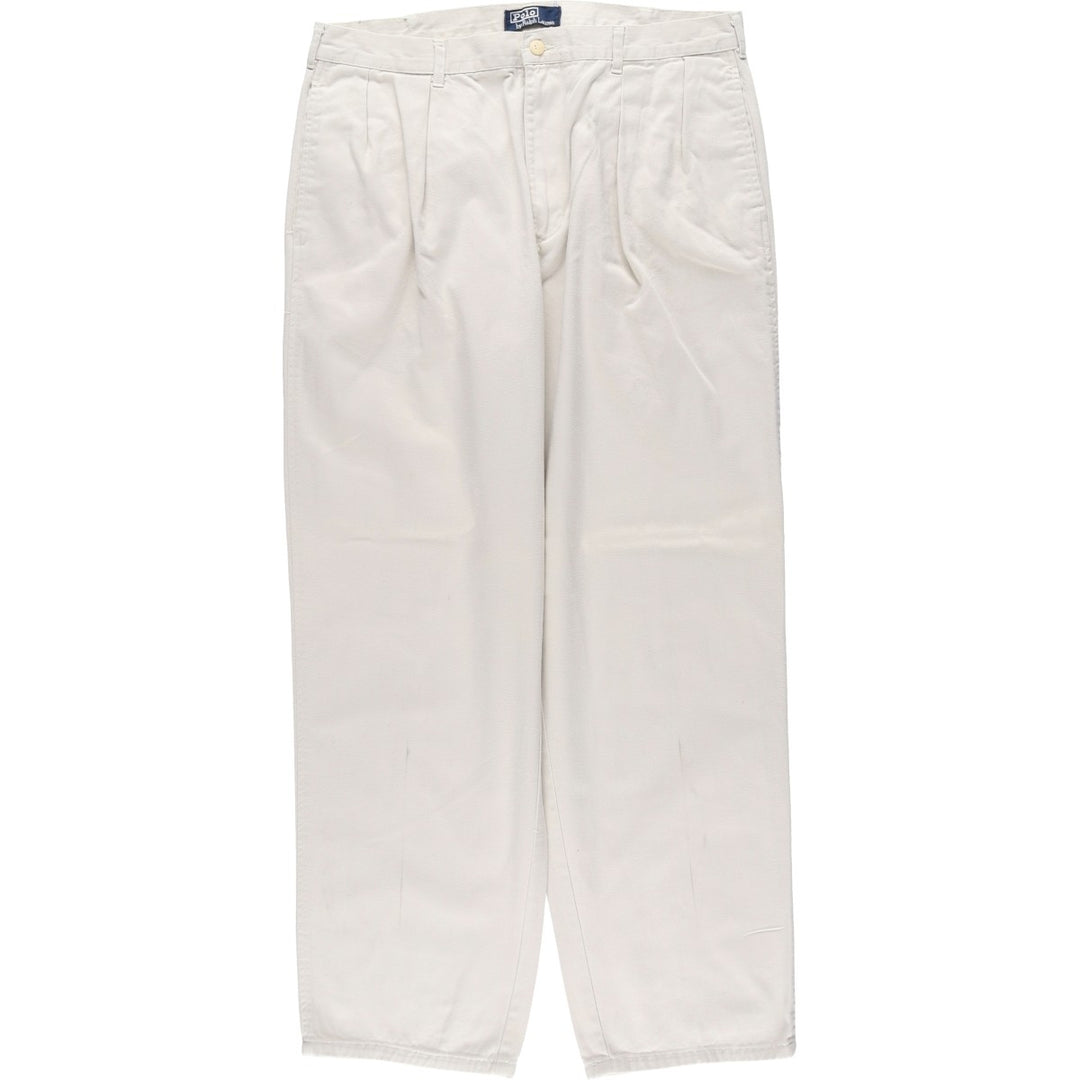 Ralph Lauren POLO by Ralph Lauren Two-pleat Chino Pants for Men, W35 cotton white type Vintage Second Hand