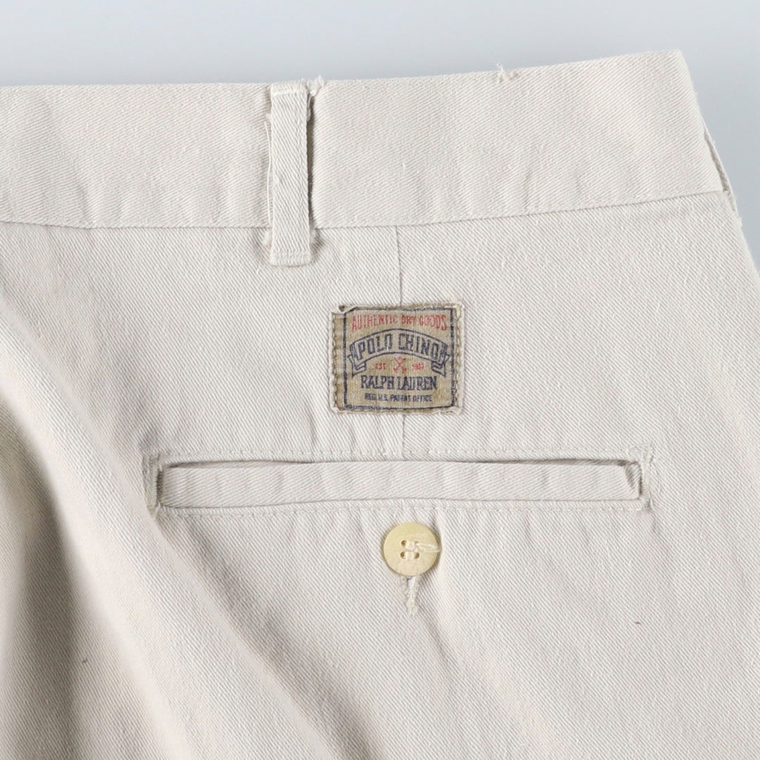 Ralph Lauren POLO by Ralph Lauren Two-pleat Chino Pants for Men, W35 cotton white type Vintage Second Hand