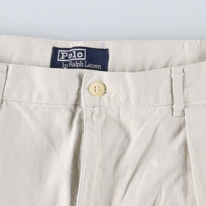Ralph Lauren POLO by Ralph Lauren Two-pleat Chino Pants for Men, W35 cotton white type Vintage Second Hand