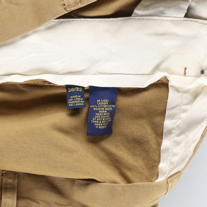 Ralph Lauren POLO RALPH LAUREN Classic Fit Two-Pleated Chino Pants, Men's, Size W36 cotton Beige type Vintage Second Hand