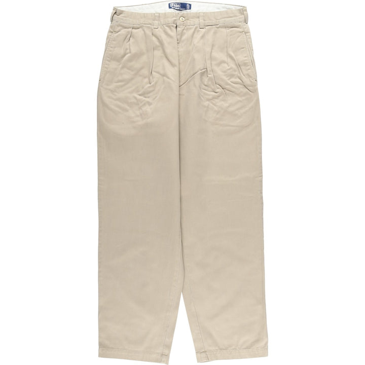 Ralph Lauren POLO by Ralph Lauren ANDREW PANT Two-pleat chino pants for men, equivalent to W34 cotton Beige type Vintage Second Hand