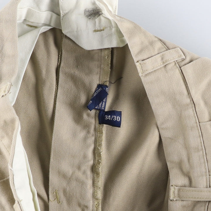 Ralph Lauren POLO by Ralph Lauren ANDREW PANT Two-pleat chino pants for men, equivalent to W34 cotton Beige type Vintage Second Hand
