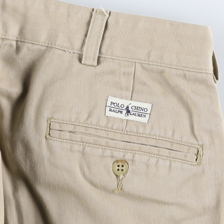 Ralph Lauren POLO by Ralph Lauren ANDREW PANT Two-pleat chino pants for men, equivalent to W34 cotton Beige type Vintage Second Hand