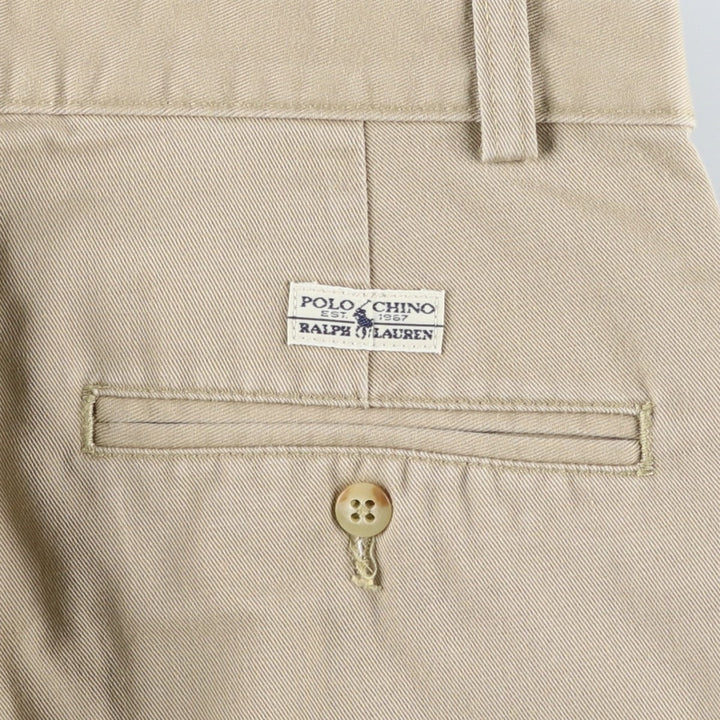 Ralph Lauren Polo Ralph Lauren Two-pleat Chino Pants for Men, W32 equivalent cotton Beige type Vintage Second Hand