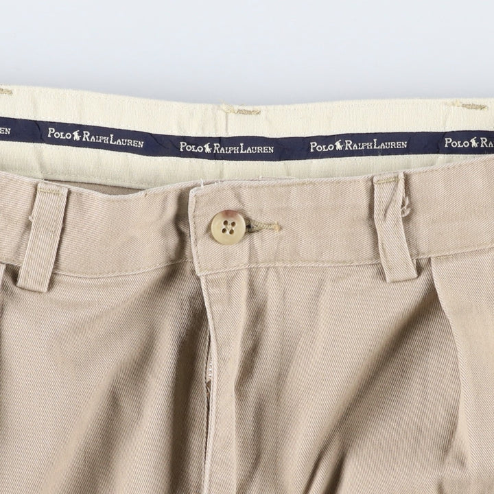 Ralph Lauren Polo Ralph Lauren Two-pleat Chino Pants for Men, W34 equivalent cotton Beige type Vintage Second Hand