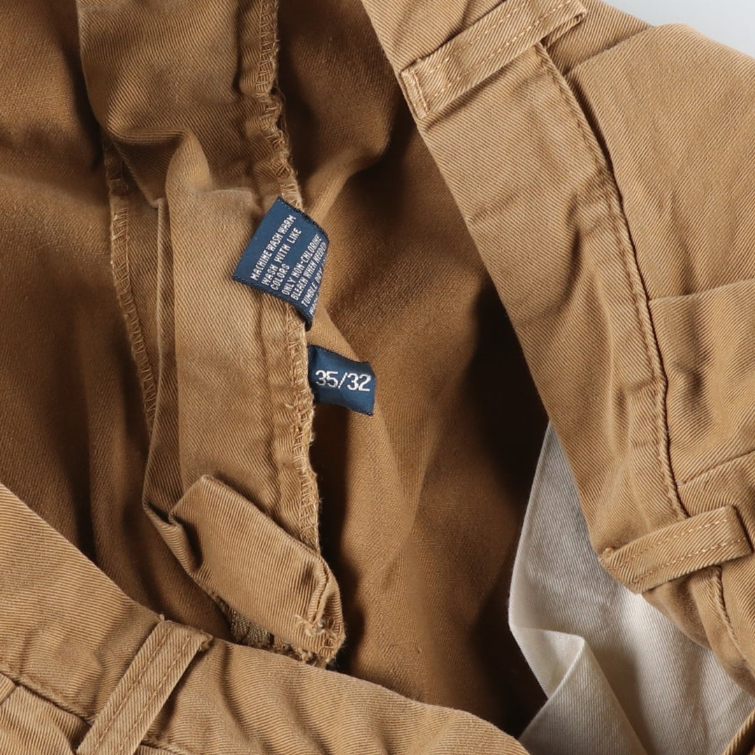 Ralph Lauren POLO by Ralph Lauren ANDREW PANT Two-pleat chino pants for men, equivalent to W34 cotton brown type Vintage Second Hand